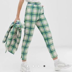ASOS DESIGN slim suit pants in printed check